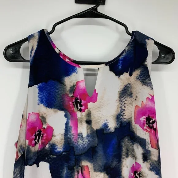 ASTR Dress Black Watercolor Floral Print Mini Shift Sleeveless - Picture 3 of 10